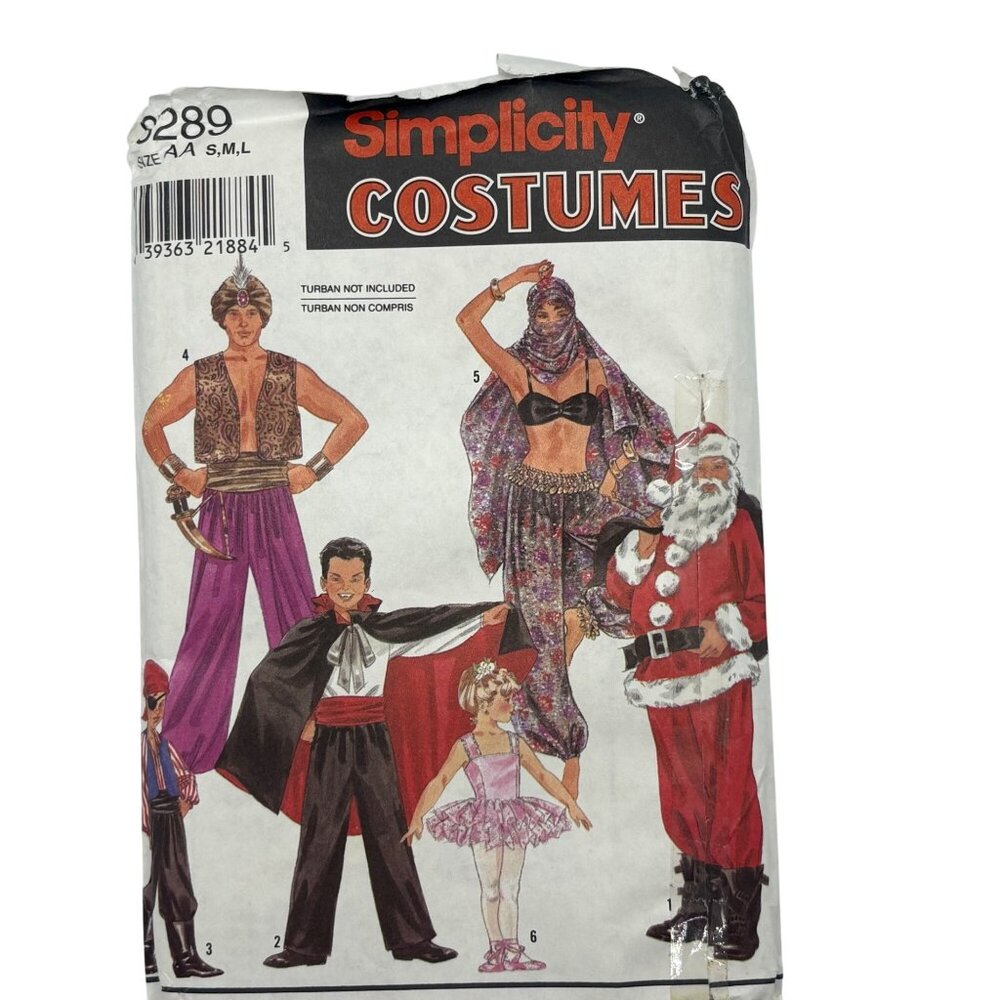 Simplicity 8289 Costumes Sewing Pattern Genie Aladdin Santa Dracula ++